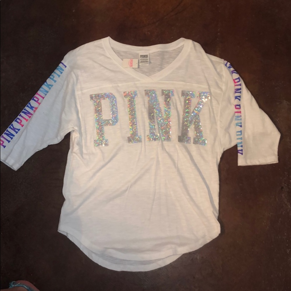 NWT Pink 3/4 length sleeves shirt